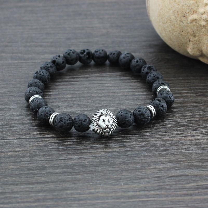 Beaded Lava Stone Bracelet