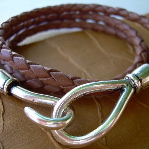 Leather Bracelet with Metal Clasp